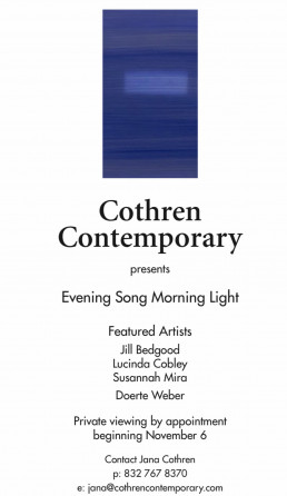 Evening Song Morning Light private viewing by appointment beginning November 6